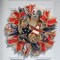 Rustic Patriotic Wreath for Front Door 14 Inch 4th of July Red White Blue Star American Flag